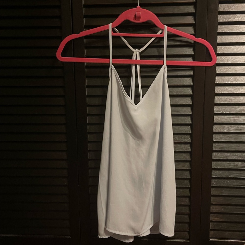 BLUE DRAWSTRING TOP